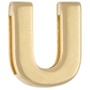 Pusher alphabet letter 15x13 mm - U - for lace 10 mm - Gold plated x1|raw }}