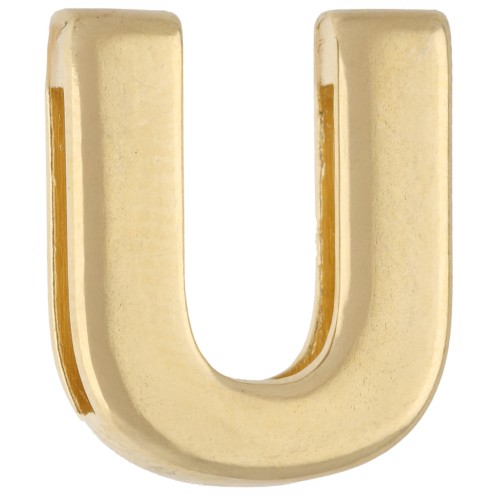 Alphabet Letter Stamp, 15x13 mm - U - for 10 mm ribbon - Fine gold plated x1