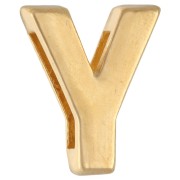 Pusher alphabet letter 15x13 mm - Y - for lace 10 mm - Gold plated x1|raw }}