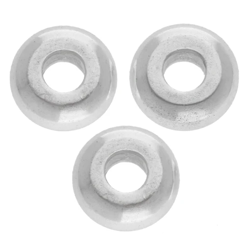 Smooth rondelle beads 7.5 mm - Aged fine silver veneer x5