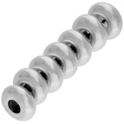 Smooth rondelle beads 7.5 mm - Aged fine silver veneer x5