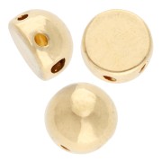 Half-ball pearl 6 mm - double hole - Gold-plated x1