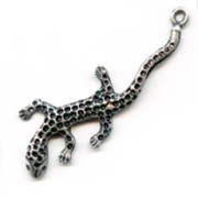 Lizard charm 56mm Old silver tone x1