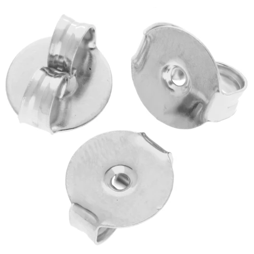 Pusher - Poussette pour clous d'oreilles 9x8 mm - Antique fine silver plating x1