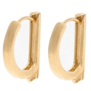 Dormeuses bar 15.5x12 mm with 1 open ring - Gold-plated x2