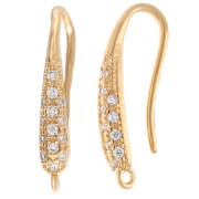 20 mm ear hooks with zirconium oxide and hoop - Gold-plated x2|raw }}