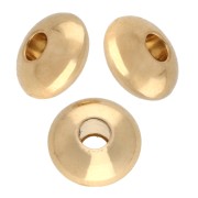Flattened round beads 6 mm - Gold-plated x10