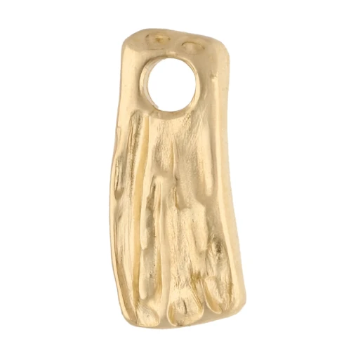 Textured irregular rectangle charms 11x4.5 mm - Gilded with fine gold x5