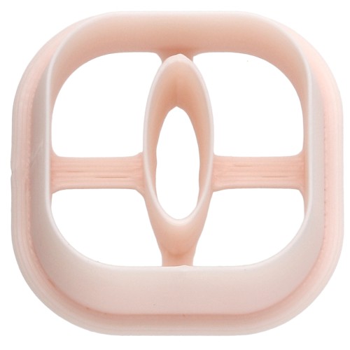 Square hollowed-out rounded cookie cutter 21 mm in biodegradable polymer - Beige x1