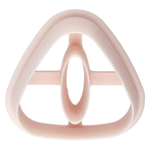 Rounded hollow triangle cookie cutter 26.5x28 mm in biodegradable polymer - Beige