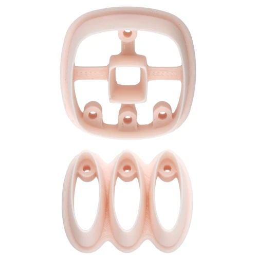Set of dangling earrings in biodegradable polymer - Beige