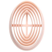 Grooved oval cookie cutter 52x33.5 mm in biodegradable polymer - Beige x1