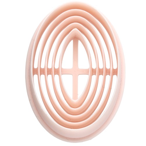 Grooved oval cookie cutter 52x33.5 mm in biodegradable polymer - Beige x1