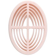 Grooved oval cookie cutter 52x33.5 mm in biodegradable polymer - Beige x1