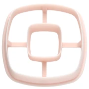 Rounded square cookie cutter 42 mm in biodegradable polymer - Beige x1