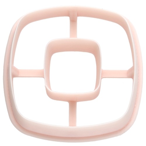 Rounded square cookie cutter 42 mm in biodegradable polymer - Beige x1