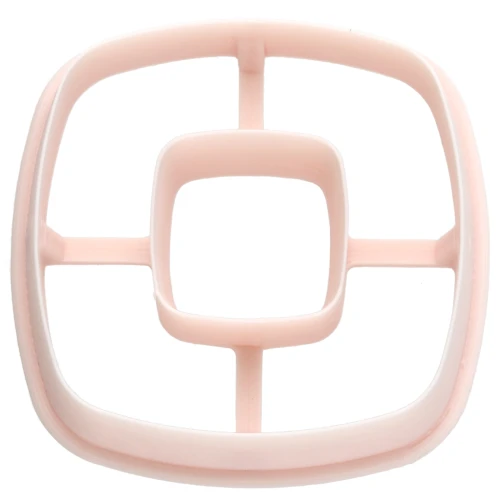 Rounded square cookie cutter 42 mm in biodegradable polymer - Beige x1