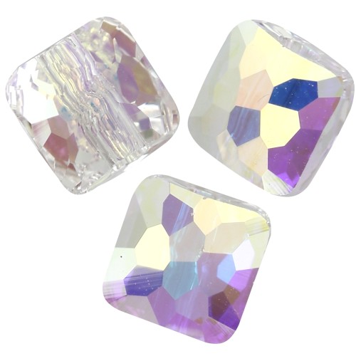 8 mm square bead - Fantasy Square Swarovski 5035 - Crystal AB x1