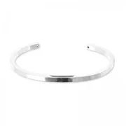 Oval jonc bracelet 2 holes 13cm fine silver plating x1