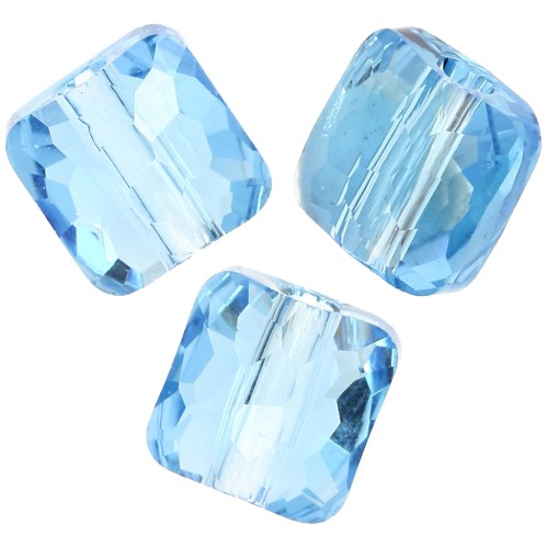 8 mm square bead - Fantasy Square Swarovski 5035 - Aquamarine x1