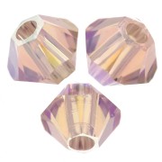 Swarovski bicones 5328 3 mm - Vintage Rose AB x50