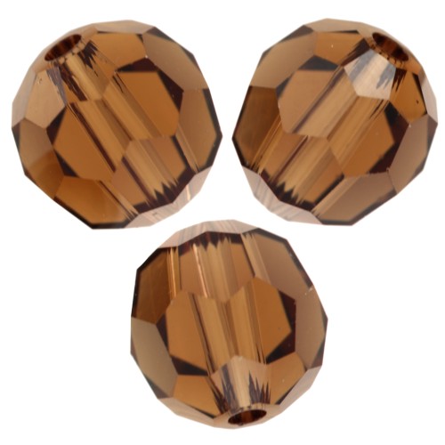 Round beads Swarovski 5000 6 mm - ReCreated Smoked Topaz x6