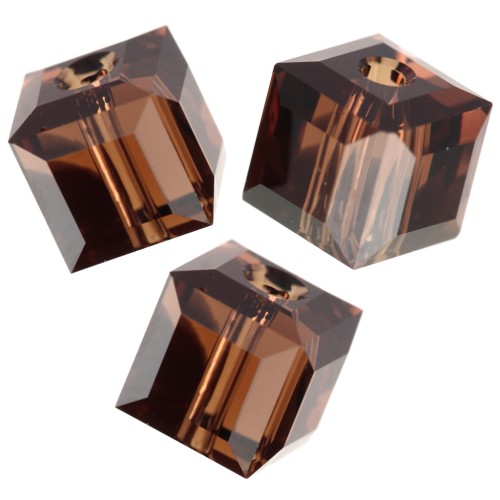Cubes Swarovski 5601 4 mm - ReCreated Smoked Topaz x8