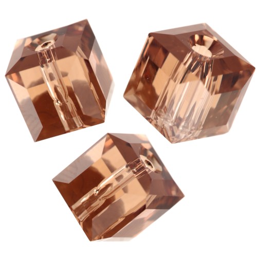 Cubes Swarovski 5601 4 mm - ReCreated Light Smoked Topaz x8