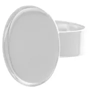 ring oval 18x13mm  Silver tone x1