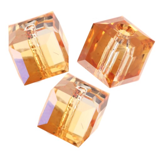 Swarovski 5601 4 mm cubes - Dark Orange x8