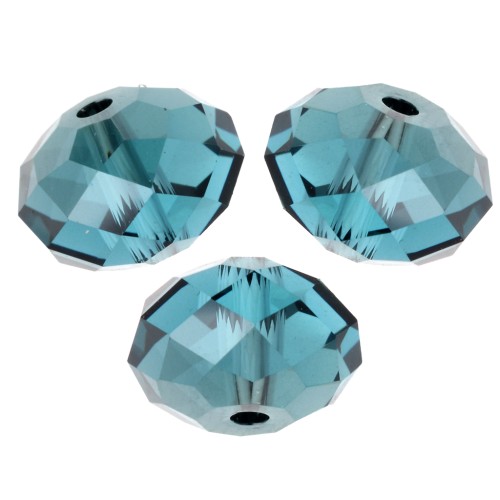 Round flattened bead Swarovski 5040 8 mm - Indicolite Satin x1