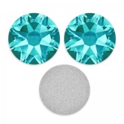 Swarovski crystals 6 mm Blue Zircon rhinestones to stick x10