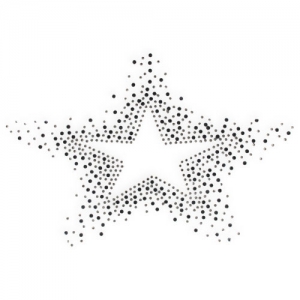Hotfix rhinestone star pattern 26x17 cm Met Light Gold/Jet x1