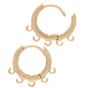 Creole earrings with 5 open rings 12 mm - Gold-plated x2|raw }}