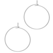 Créoles fine à décorer 25 mm - Wire 0.8 mm - Rhodium x2