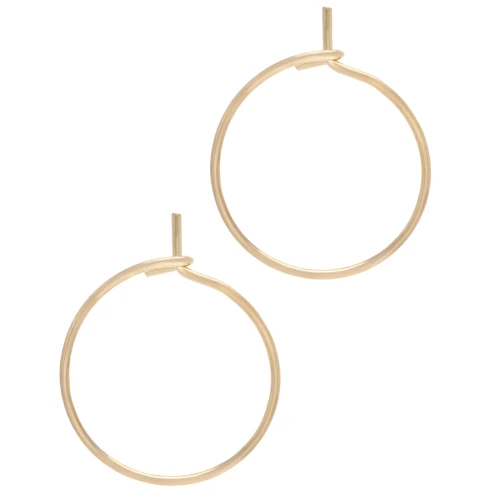 Créoles fine à décorer 16 mm - Wire 0.8 mm - Gilded with fine gold x2