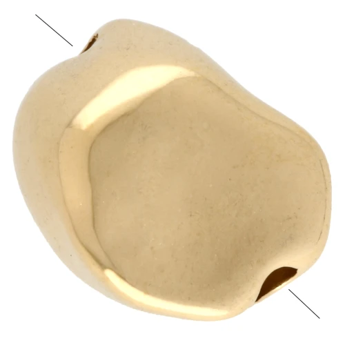 Irregular baroque bead 13x10.5 mm - Gilded with fine gold x1