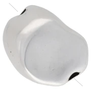 Irregular baroque bead - Aged fine silver veneer x1