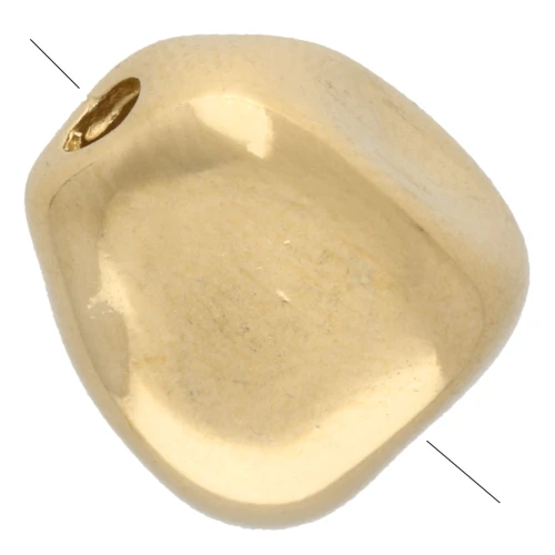 Irregular baroque bead 11.5x10.5 mm - Gilded with fine gold x1