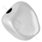 Irregular baroque bead 11.5x10.5 mm - Aged fine silver veneer x1