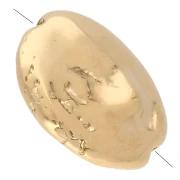 Irregular flat bead - 17 mm - Fine gold plated x1