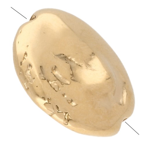 Irregular flat bead - 17 mm - Fine gold plated x1