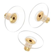 Silicone ear stud plungers - Gold x12
