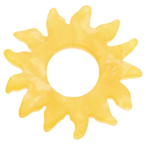 22 mm acetate sun pendant - Pearl yellow x1