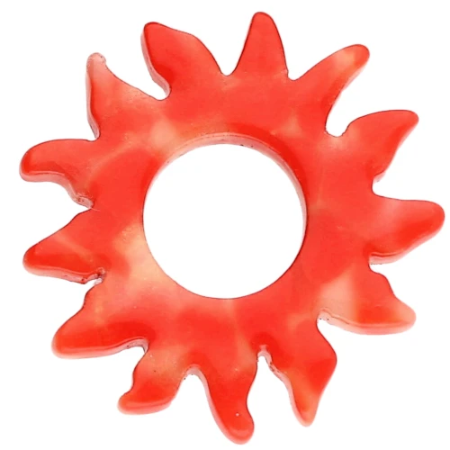 22 mm Acetate Sun Pendant - Blood Orange Marble x1