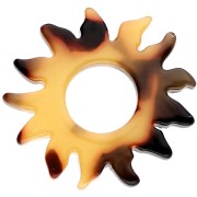 22 mm acetate sun pendant - Tortoiseshell - Brown - Black x1