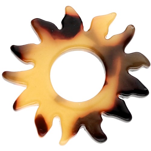 22 mm acetate sun pendant - Tortoiseshell - Brown - Black x1