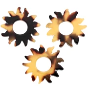 22 mm acetate sun pendant - Tortoiseshell - Brown - Black x1