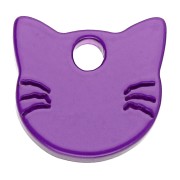 Cat head charm 14.5x15.5 mm in acetate - Dark purple x1