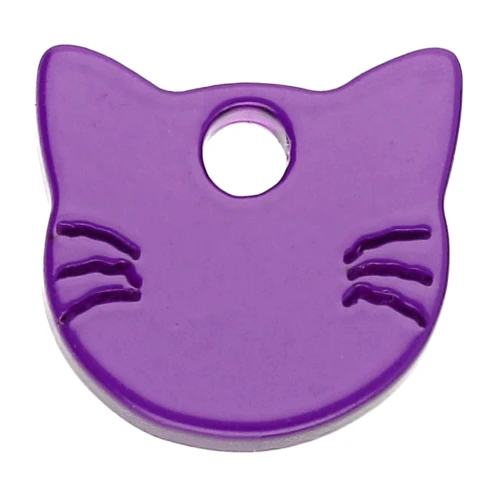 Cat head charm 14.5x15.5 mm in acetate - Dark purple x1